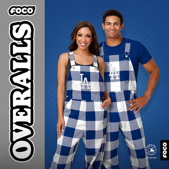 Los Angeles Dodgers Plaid Bib Overalls - $70
